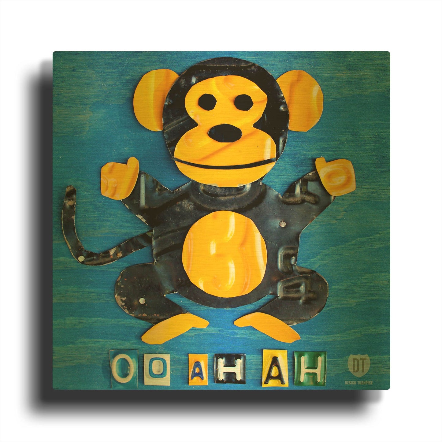 'Oo Ah Ah The Monkey' By Design Turnpike Gold Metal Wall Art