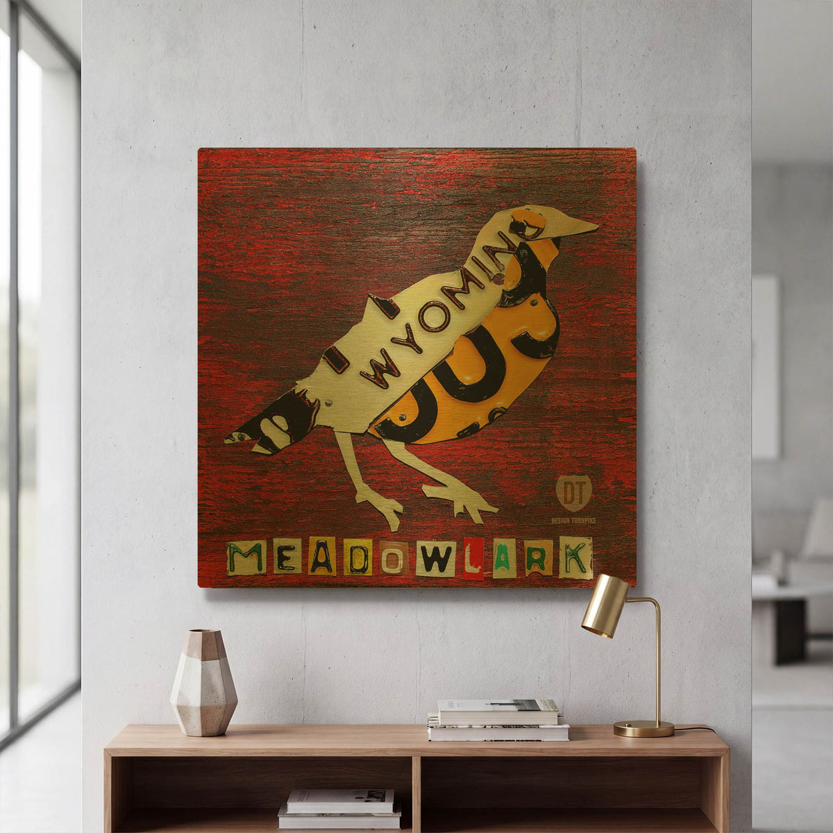 'Wyoming Meadowlark' By Design Turnpike Gold Metal Wall Art