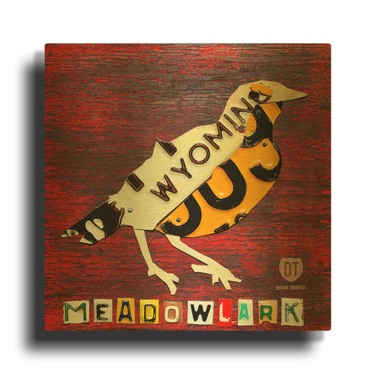 'Wyoming Meadowlark' By Design Turnpike Gold Metal Wall Art