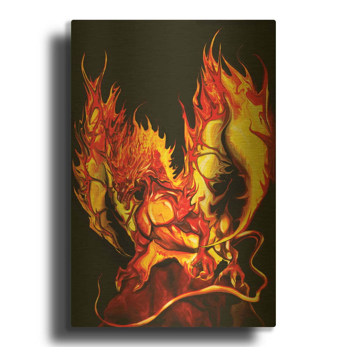 'Dragon Fire' By Michael Stewart Gold Metal Wall Art