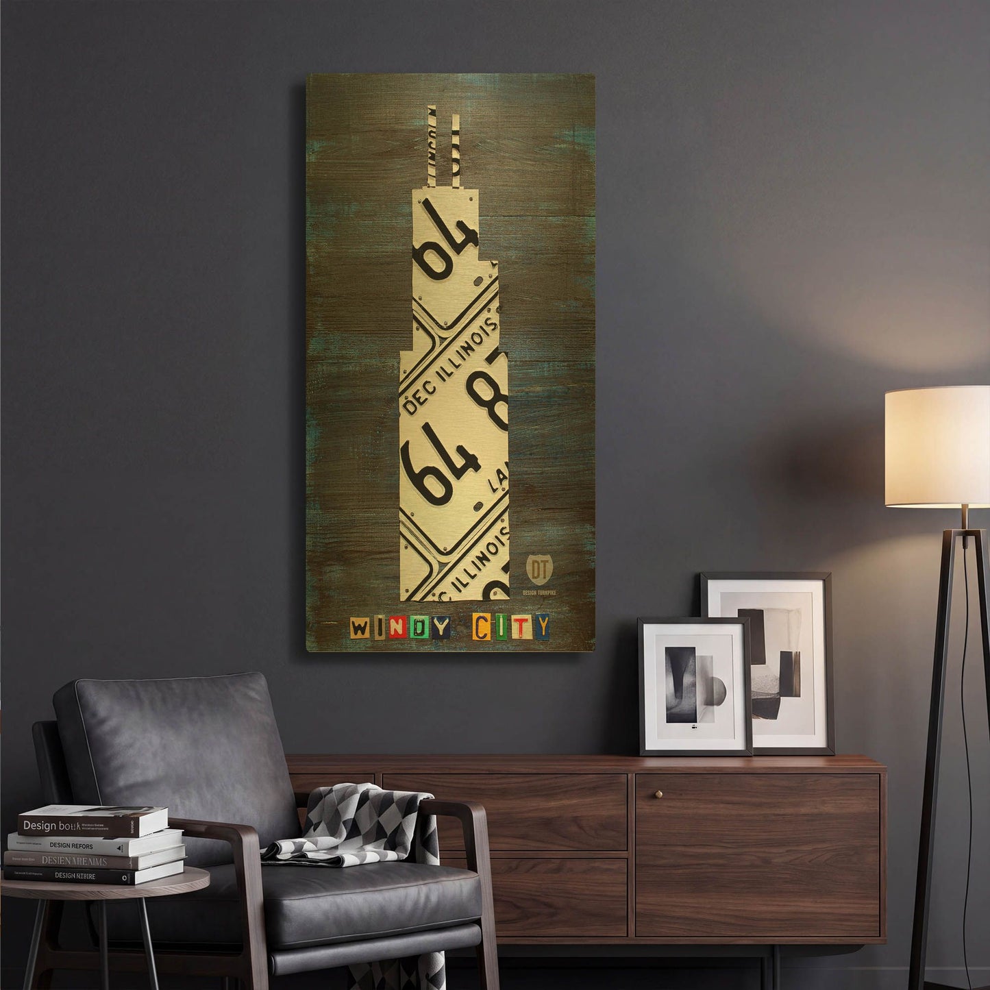 'Windy City Building' By Design Turnpike Gold Metal Wall Art