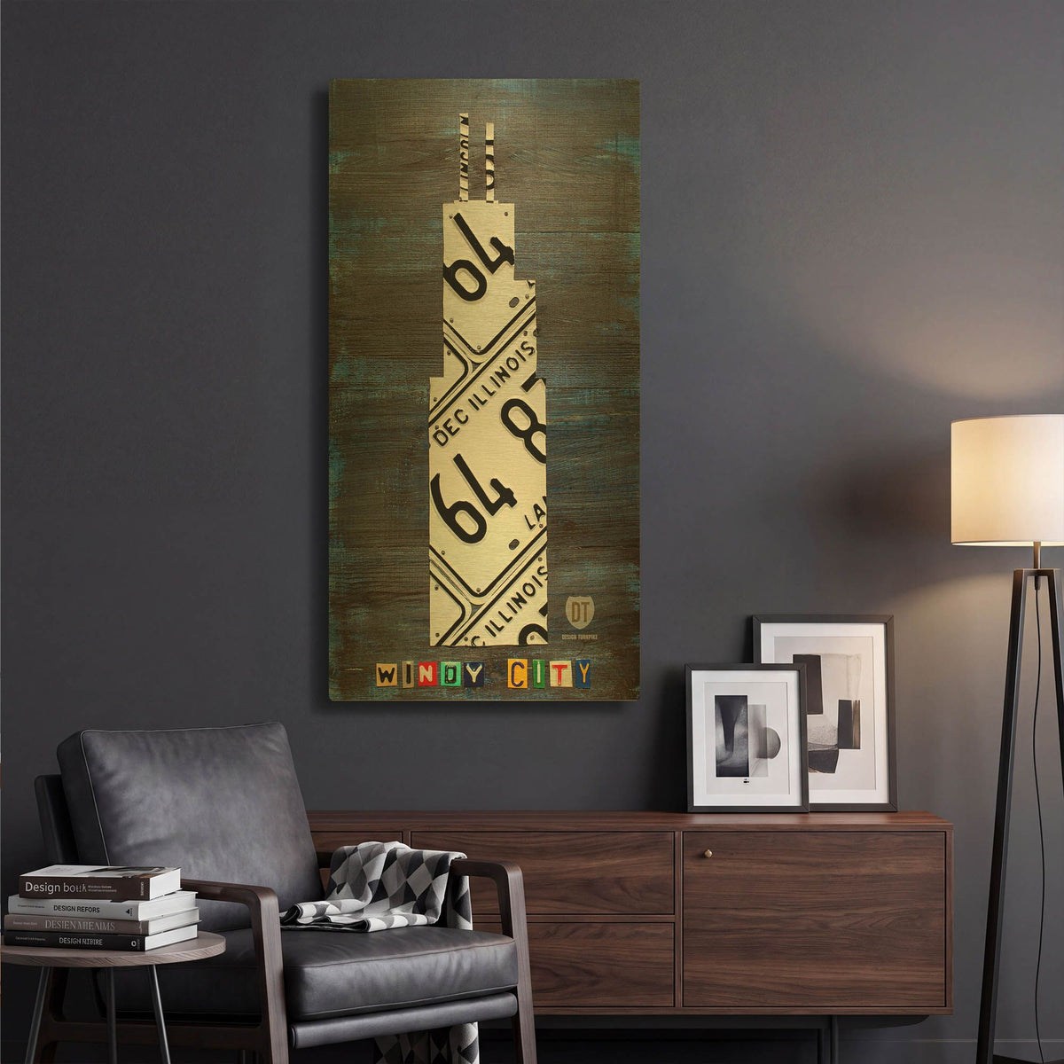 'Windy City Building' By Design Turnpike Gold Metal Wall Art