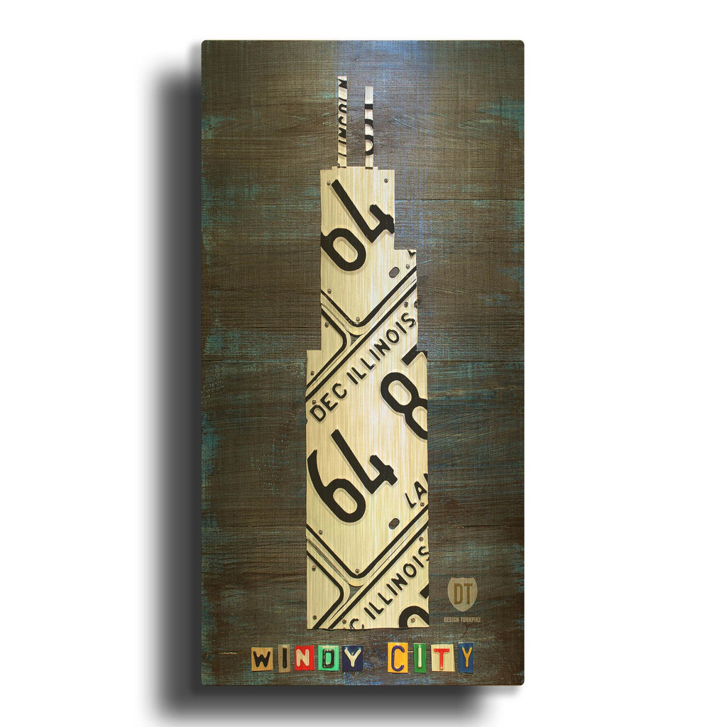 'Windy City Building' By Design Turnpike Gold Metal Wall Art