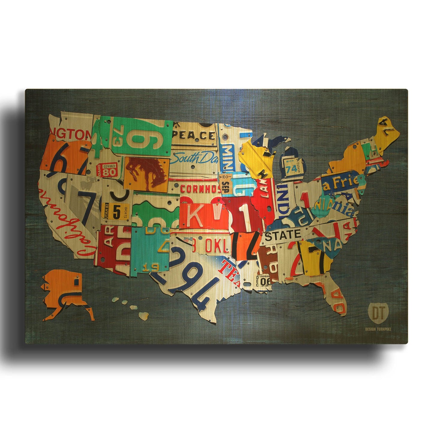 'USA Map' By Design Turnpike Gold Metal Wall Art