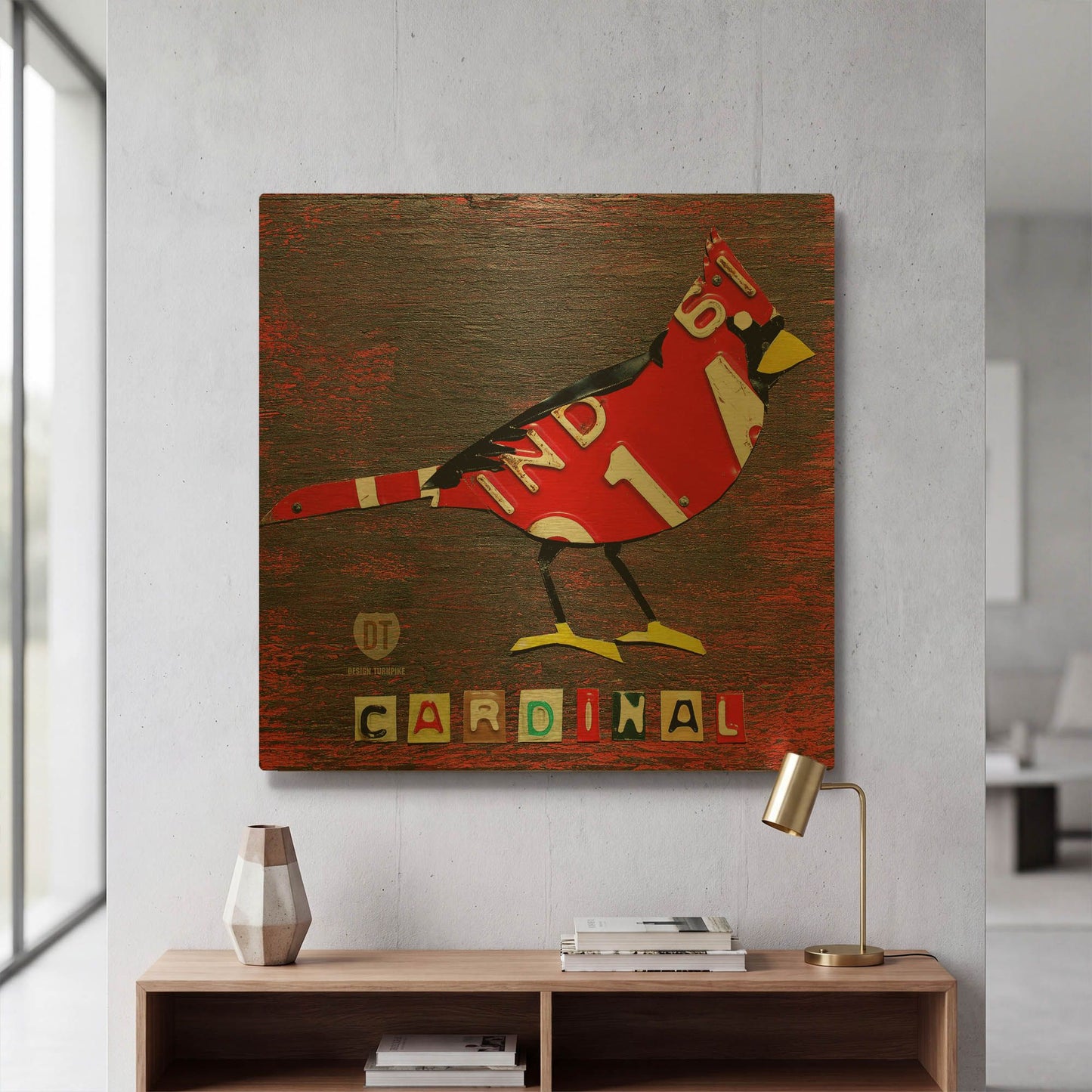 'Indiana Cardinal' By Design Turnpike Gold Metal Wall Art