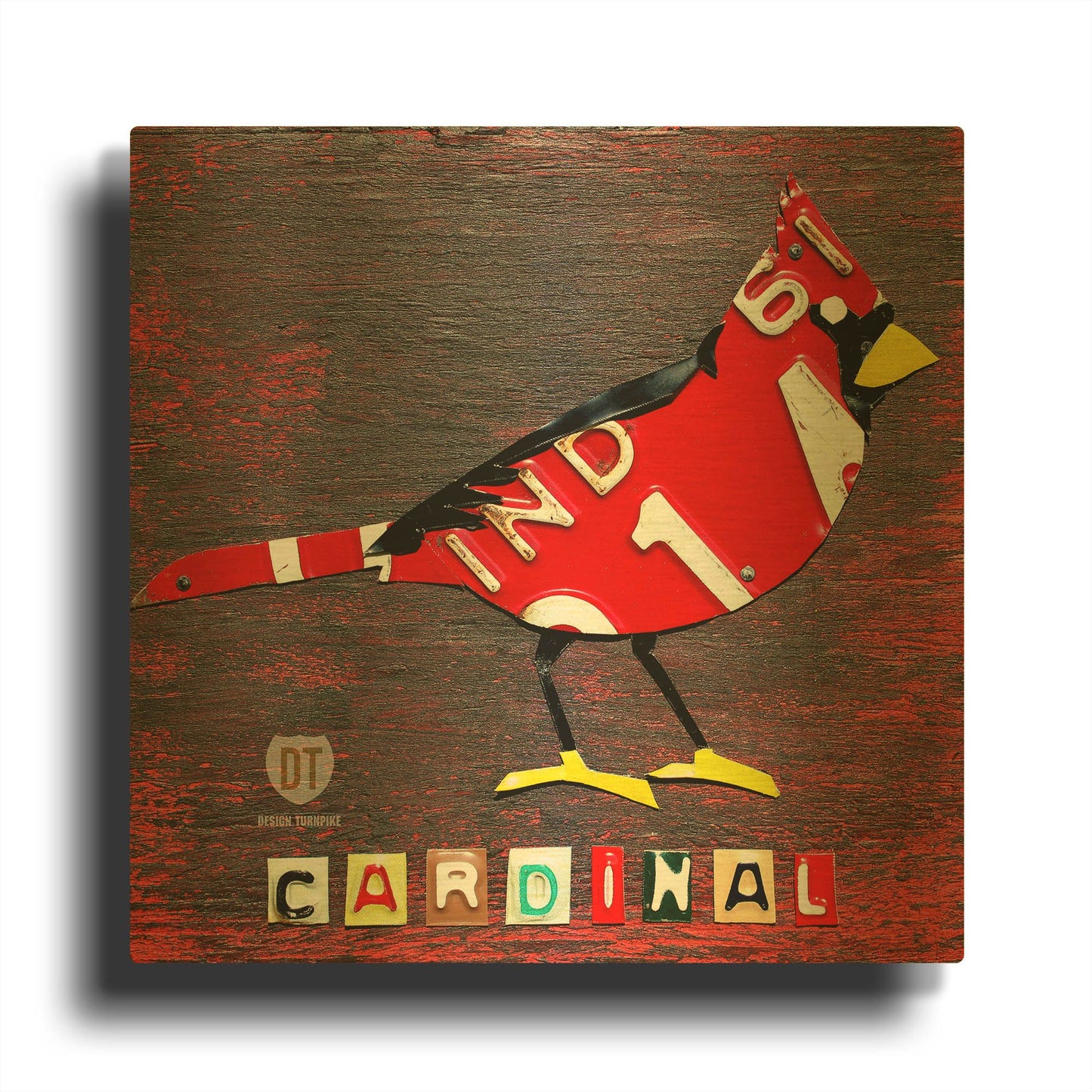 'Indiana Cardinal' By Design Turnpike Gold Metal Wall Art