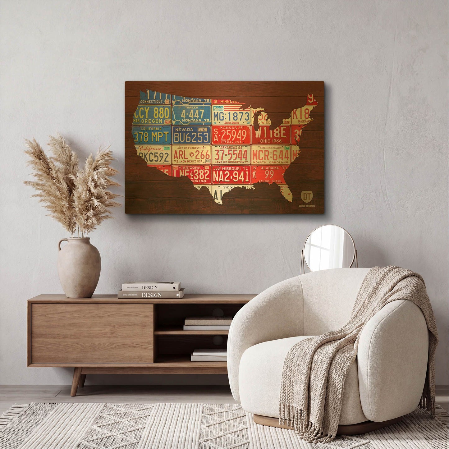 'USA Flag Map' By Design Turnpike Gold Metal Wall Art
