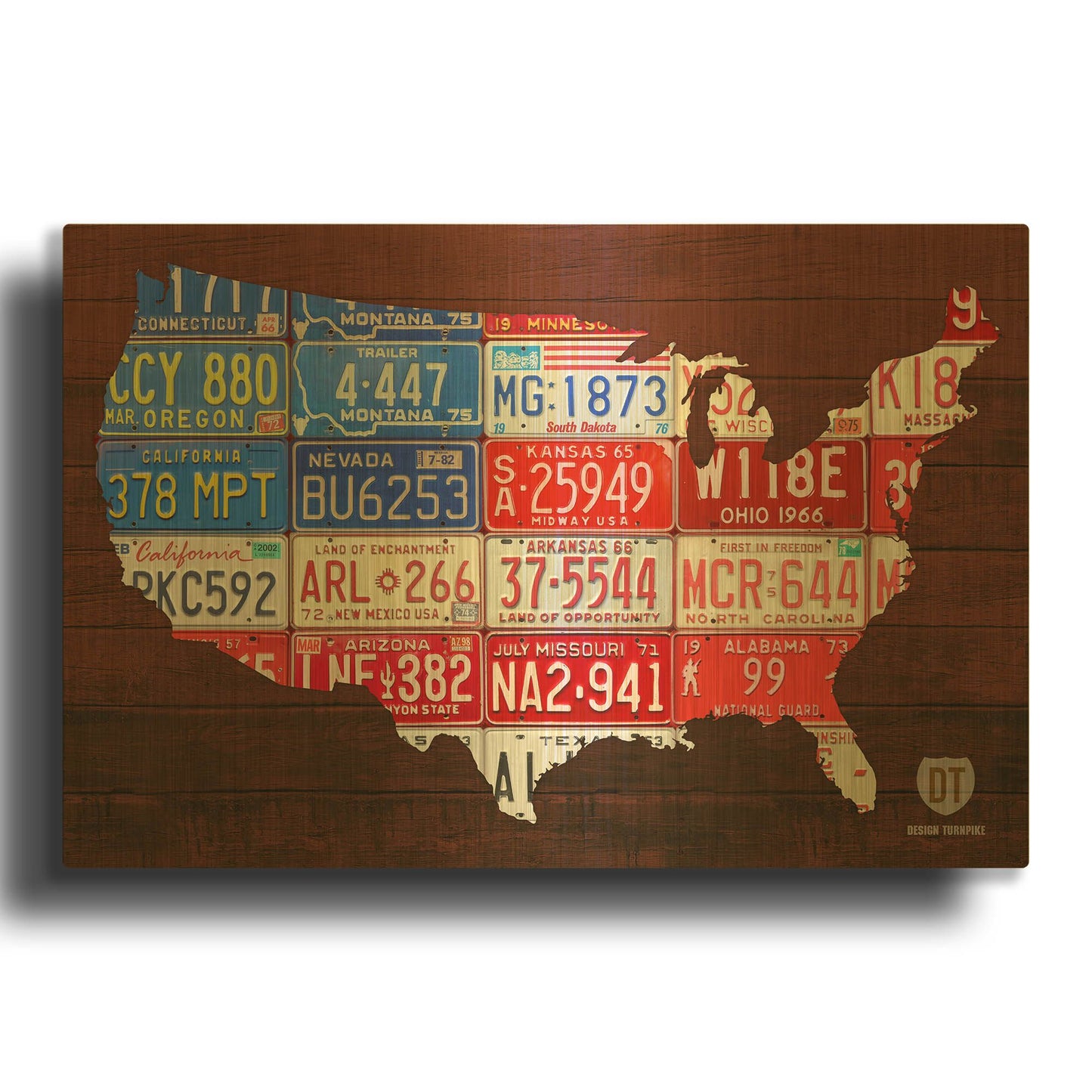 'USA Flag Map' By Design Turnpike Gold Metal Wall Art