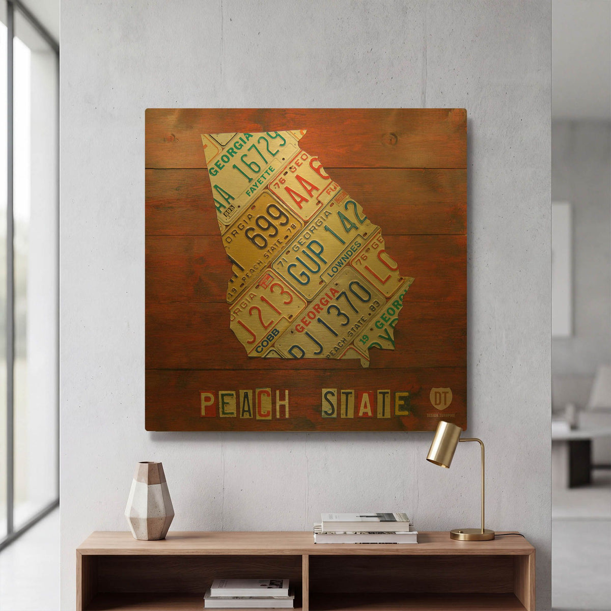 'Georgia Map' By Design Turnpike Gold Metal Wall Art