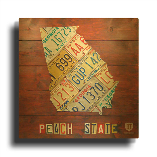 'Georgia Map' By Design Turnpike Gold Metal Wall Art