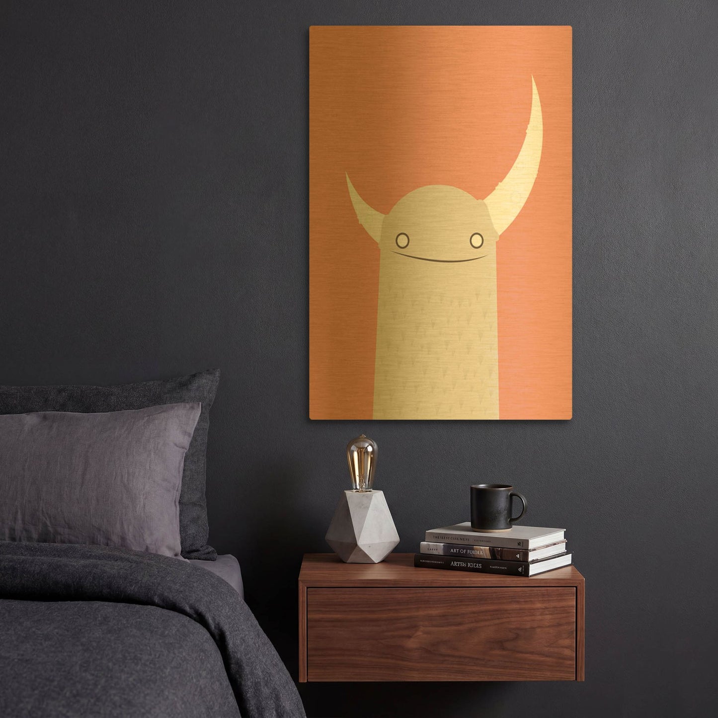 'Monster' By Volkan Dalyan Gold Metal Wall Art