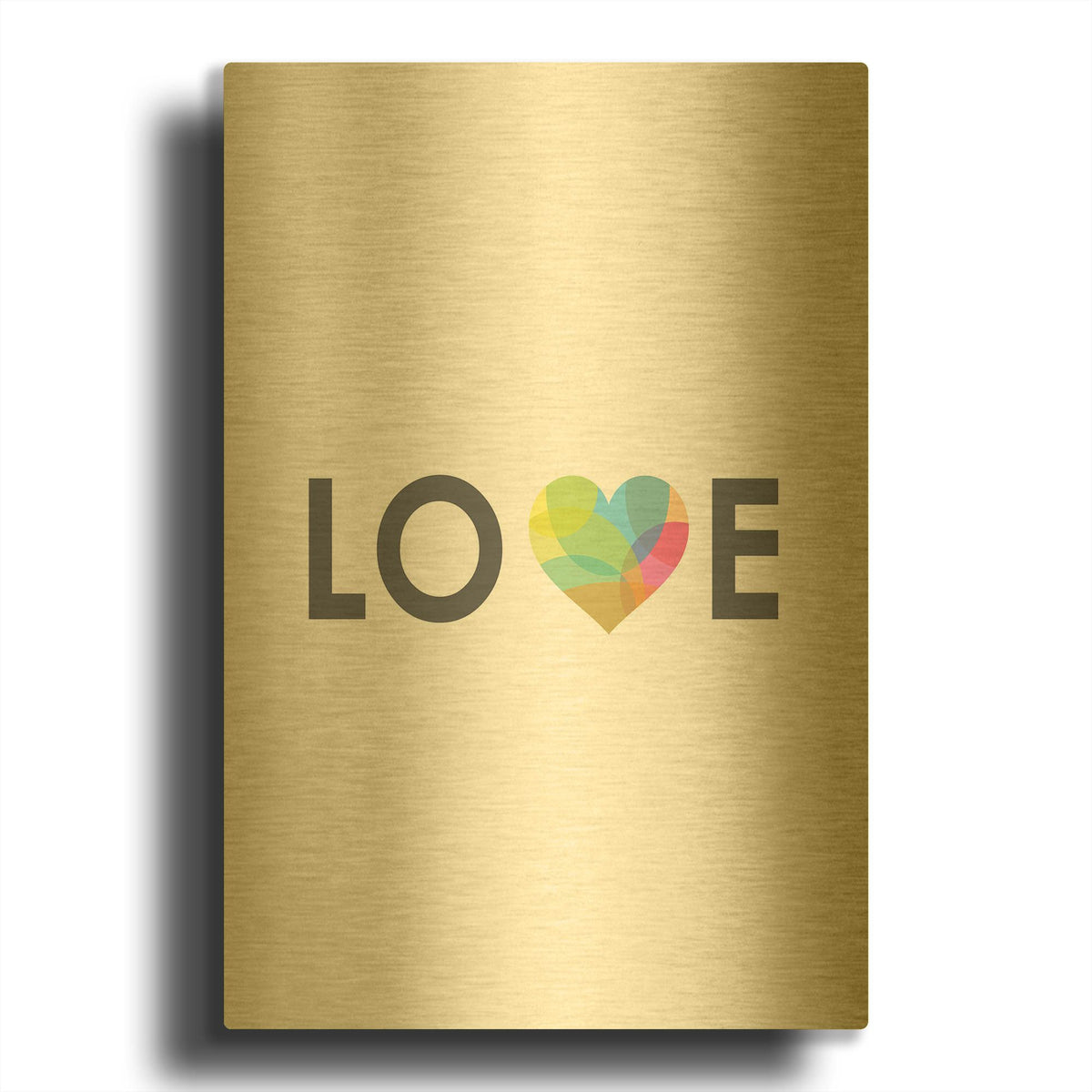 'Love' By Volkan Dalyan Gold Metal Wall Art
