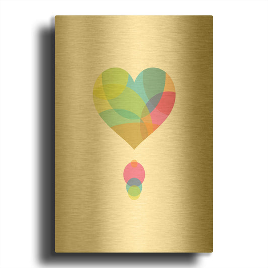 'Colors of a Heart' By Volkan Dalyan Gold Metal Wall Art