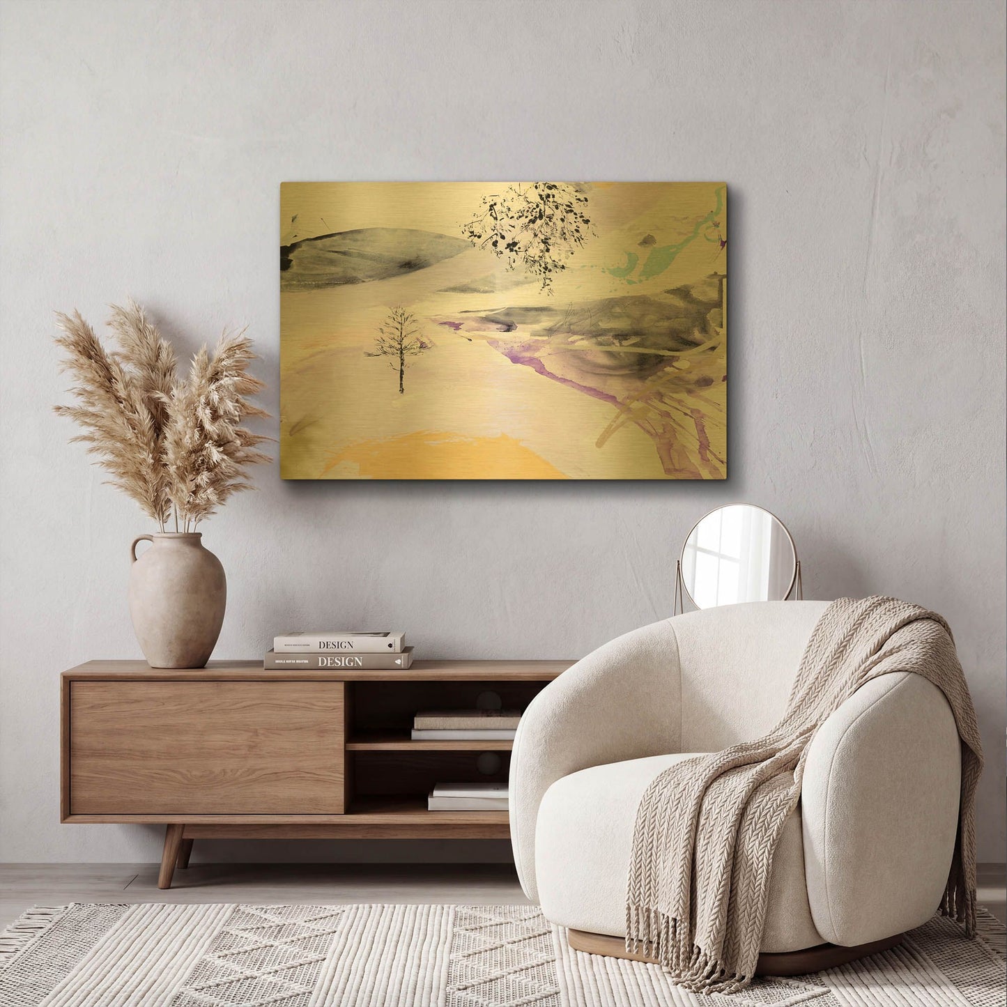 'Bosque' By Alba Escayo Gold Metal Wall Art