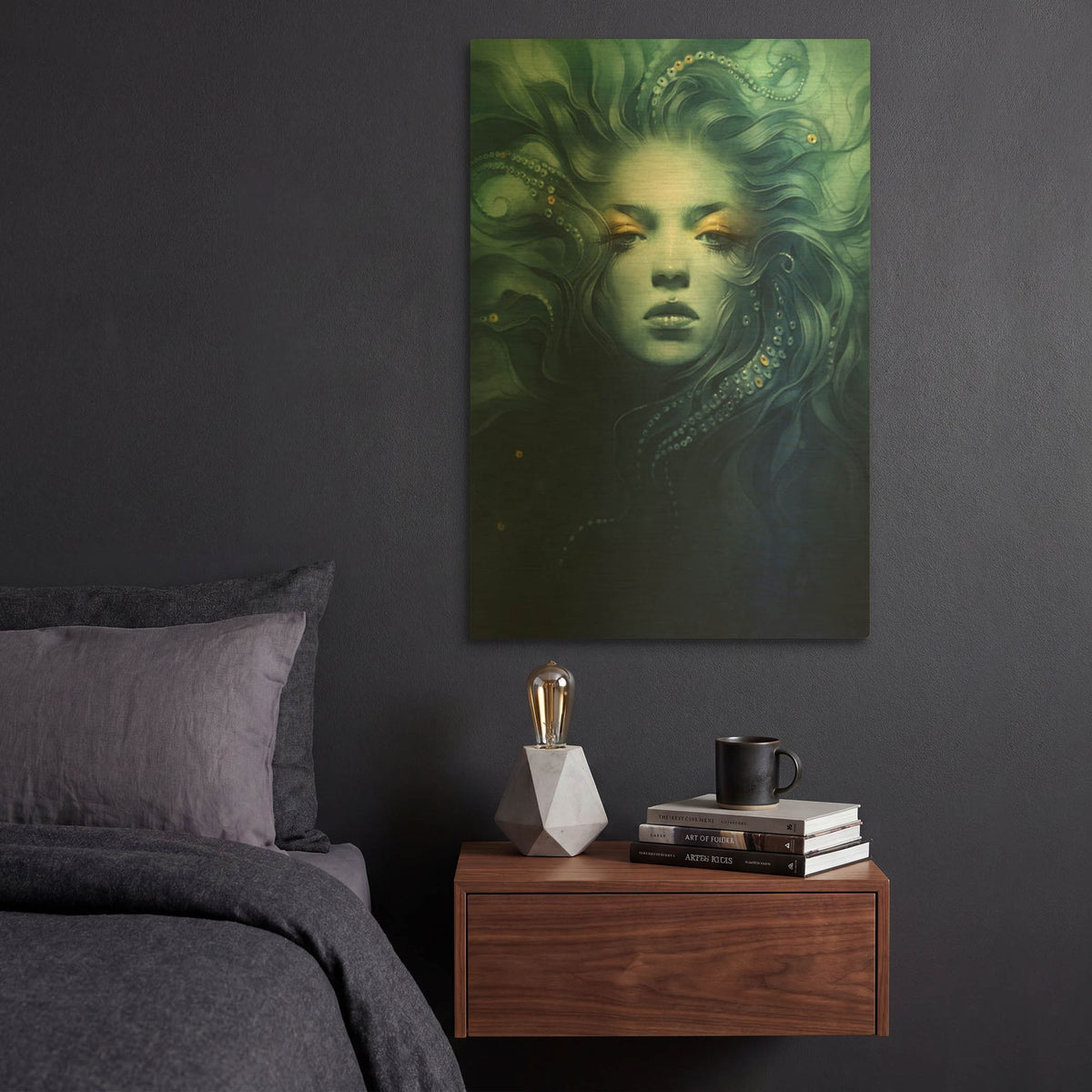 'Ink' By Anna Dittman Gold Metal Wall Art