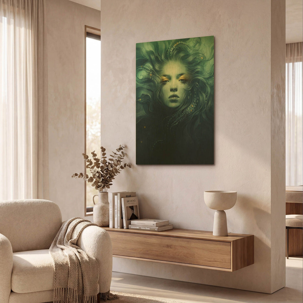 'Ink' By Anna Dittman Gold Metal Wall Art