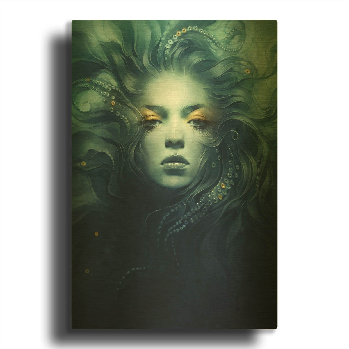 'Ink' By Anna Dittman Gold Metal Wall Art