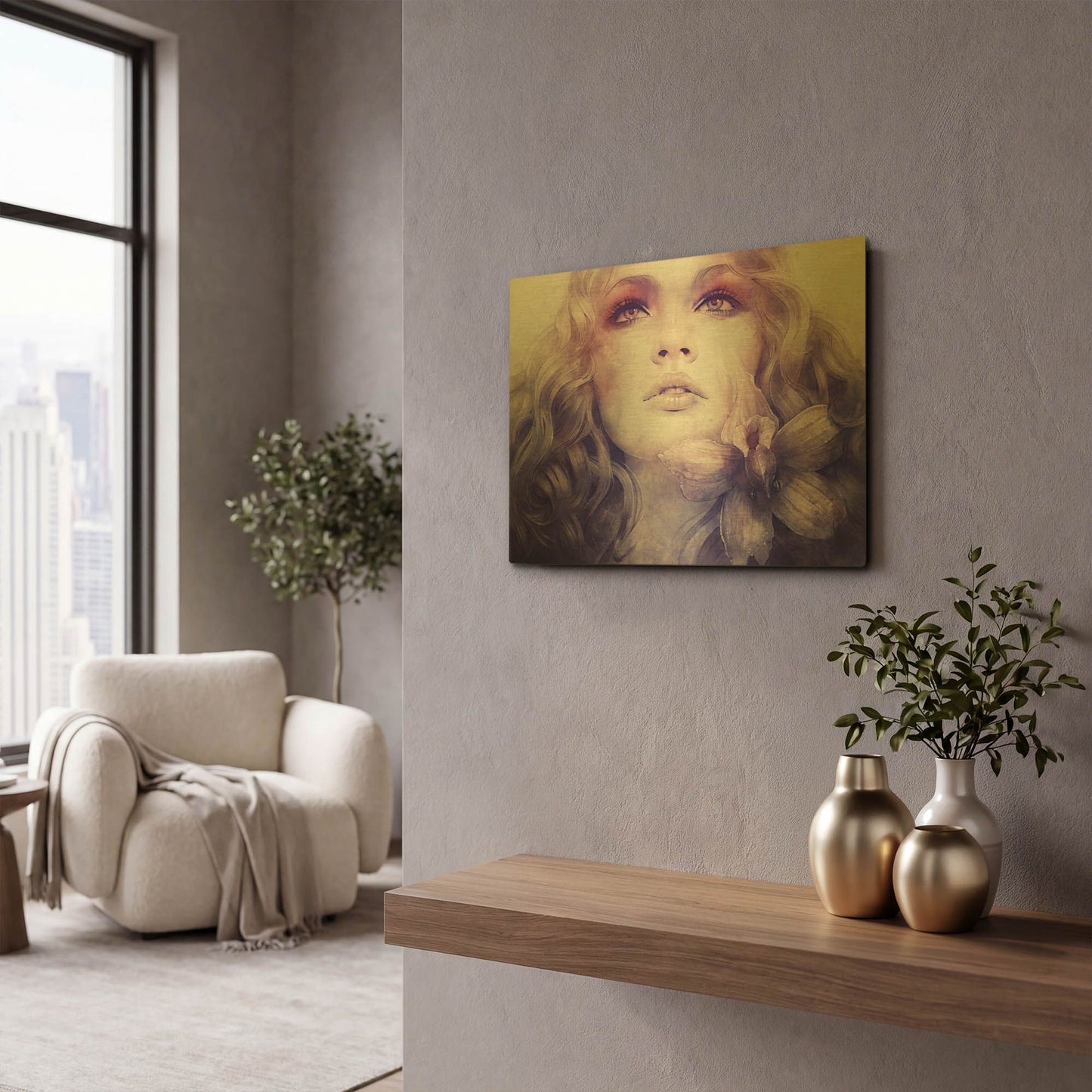 'July' By Anna Dittman Gold Metal Wall Art