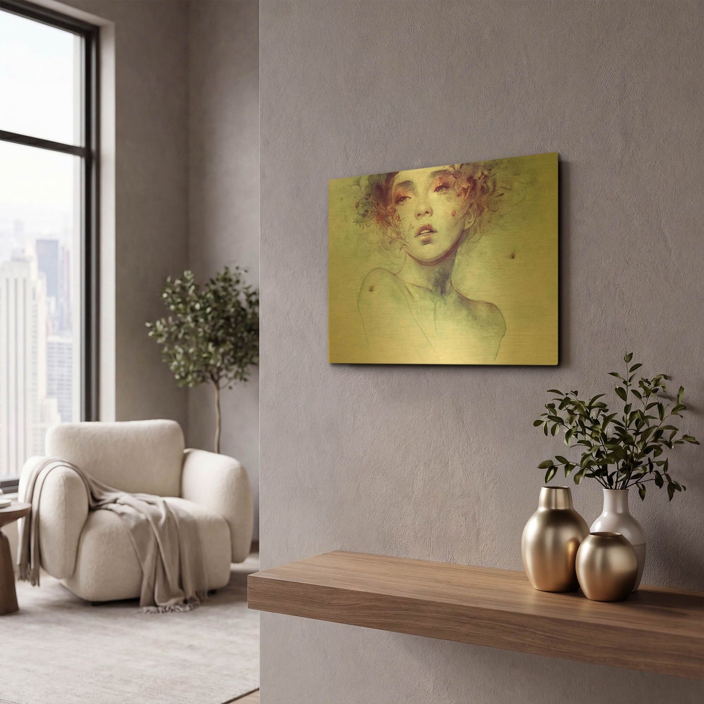 'Swarm' By Anna Dittman Gold Metal Wall Art
