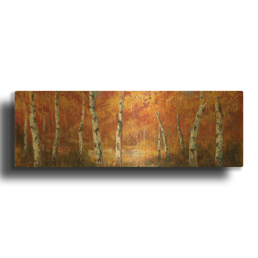 'Autumn Birch I' By Art Fronckowiak Gold Metal Wall Art