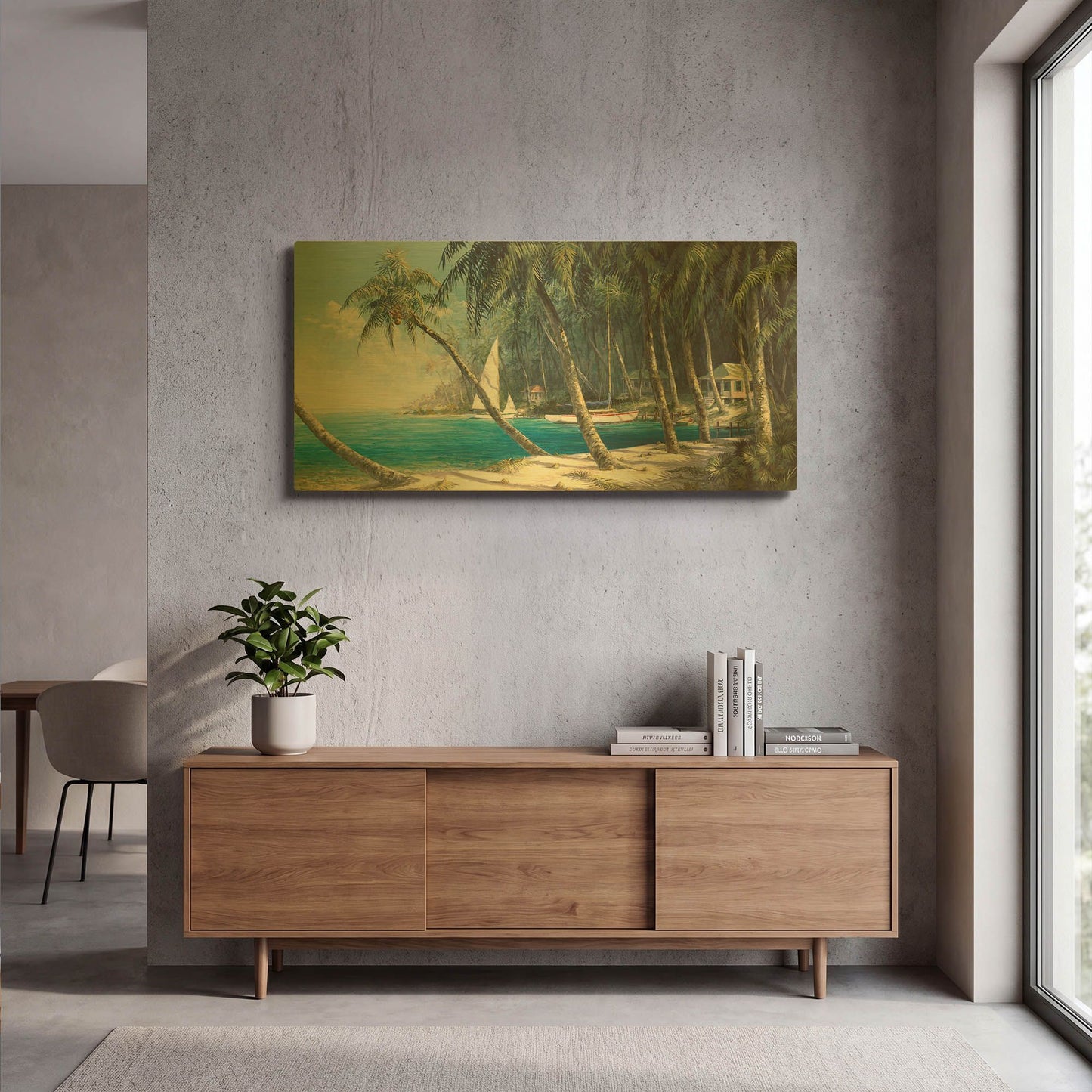 'Bali Cove' By Art Fronckowiak Gold Metal Wall Art
