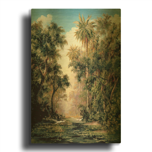 'Birds on Lost River' By Art Fronckowiak Gold Metal Wall Art