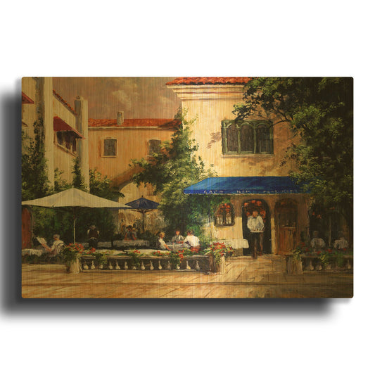'Café Bar' By Art Fronckowiak Gold Metal Wall Art