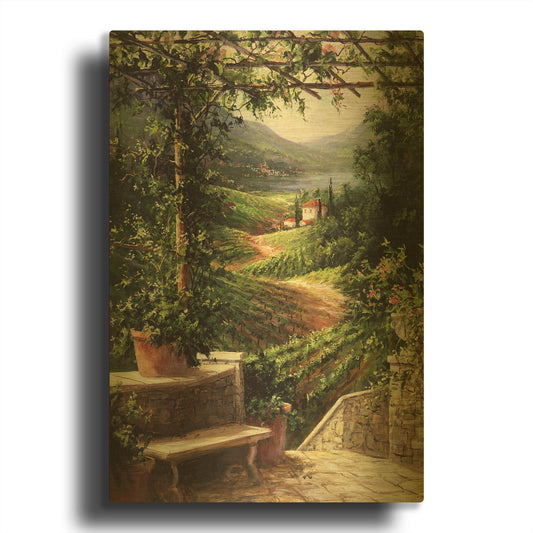 'Chianti Vineyard' By Art Fronckowiak Gold Metal Wall Art