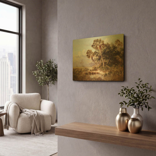 'Glades Cove' By Art Fronckowiak Gold Metal Wall Art