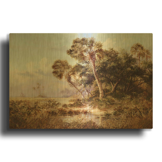 'Glades Cove' By Art Fronckowiak Gold Metal Wall Art