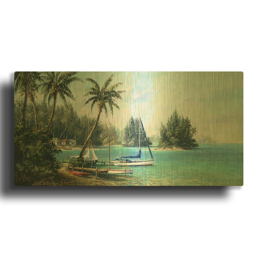 'Island Cove' By Art Fronckowiak Gold Metal Wall Art