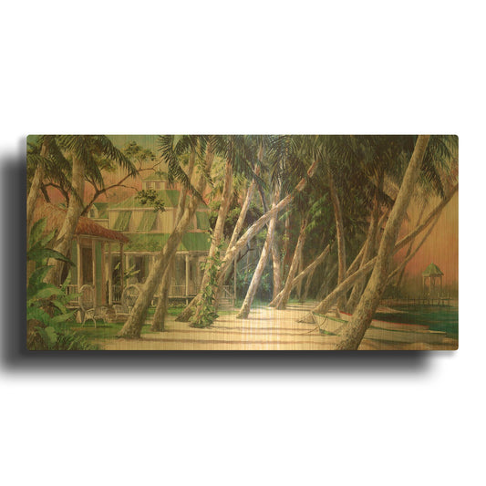 'Island House' By Art Fronckowiak Gold Metal Wall Art