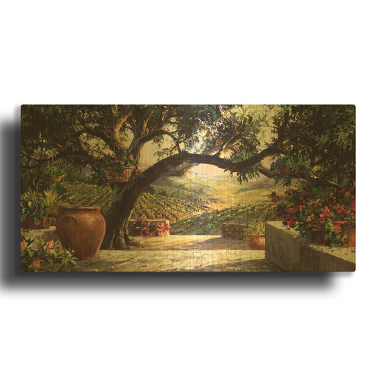 'Napa Patio' By Art Fronckowiak Gold Metal Wall Art