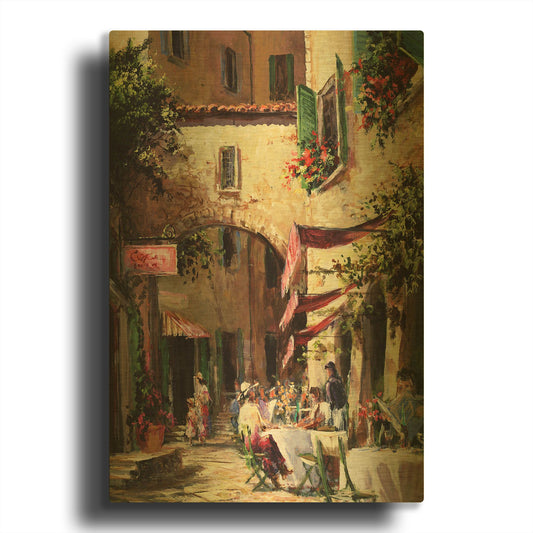 'Piazza' By Art Fronckowiak Gold Metal Wall Art