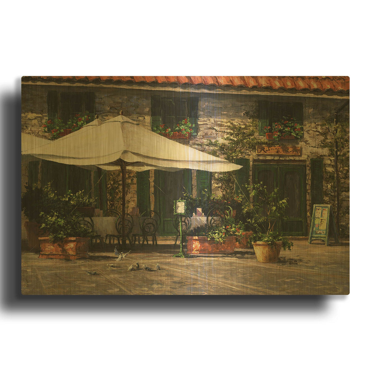 'Ristorante Il Pozzo' By Art Fronckowiak Gold Metal Wall Art
