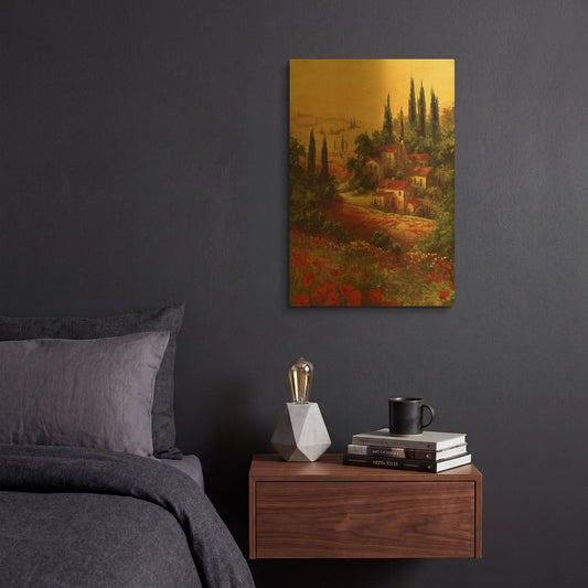 'Toscano Valley I' By Art Fronckowiak Gold Metal Wall Art