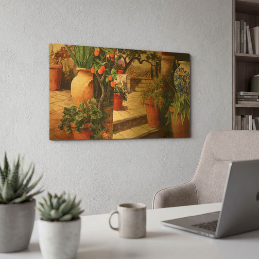 'Turo Tuscan Orange' By Art Fronckowiak Gold Metal Wall Art