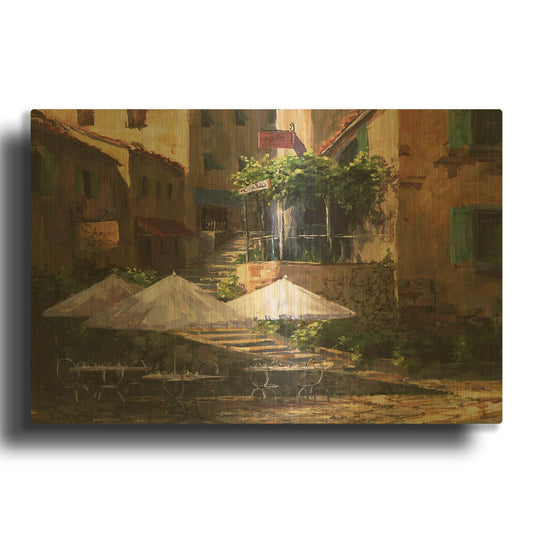 'Villa Garzon' By Art Fronckowiak Gold Metal Wall Art