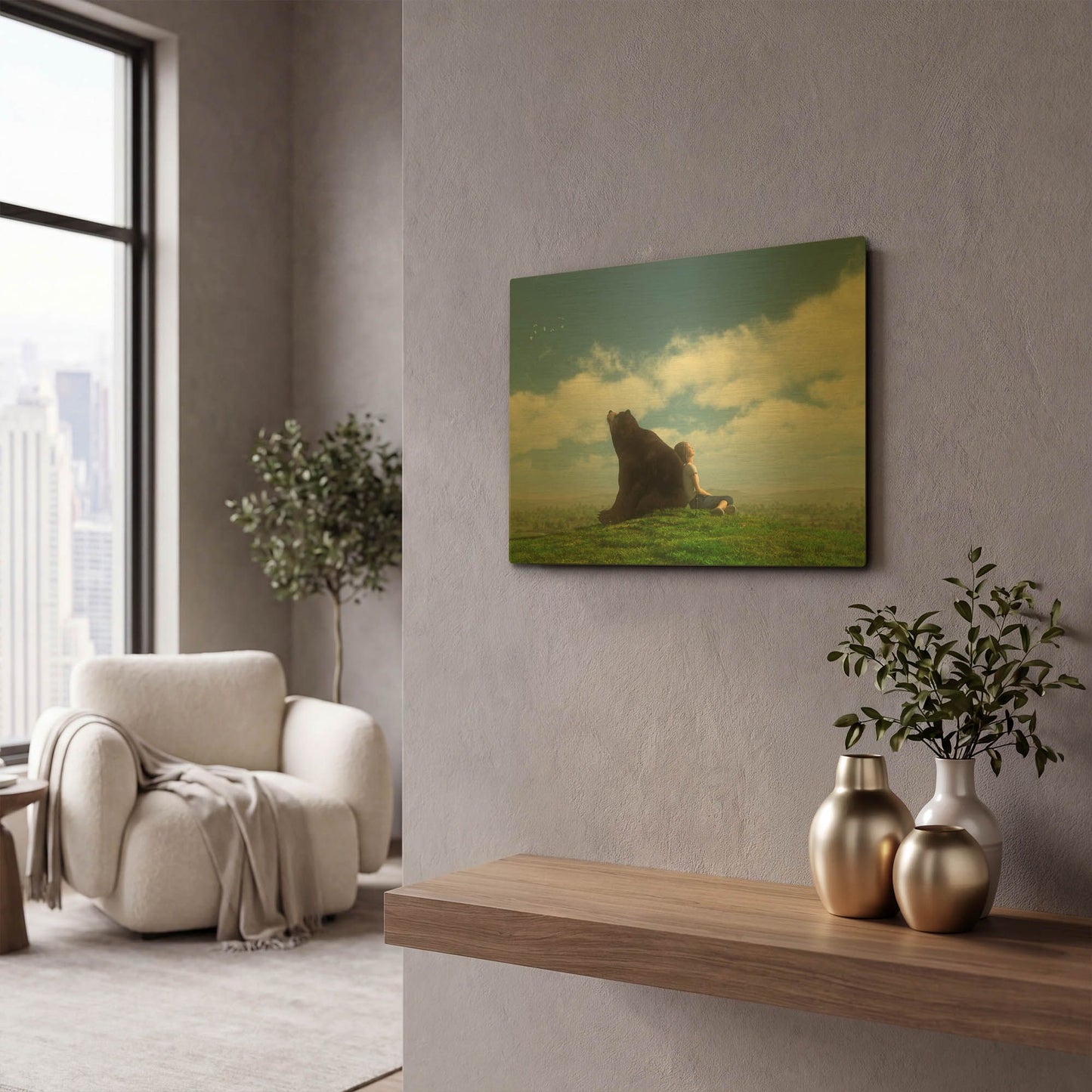 'Cloud Watchers' By Cynthia Decker Gold Metal Wall Art