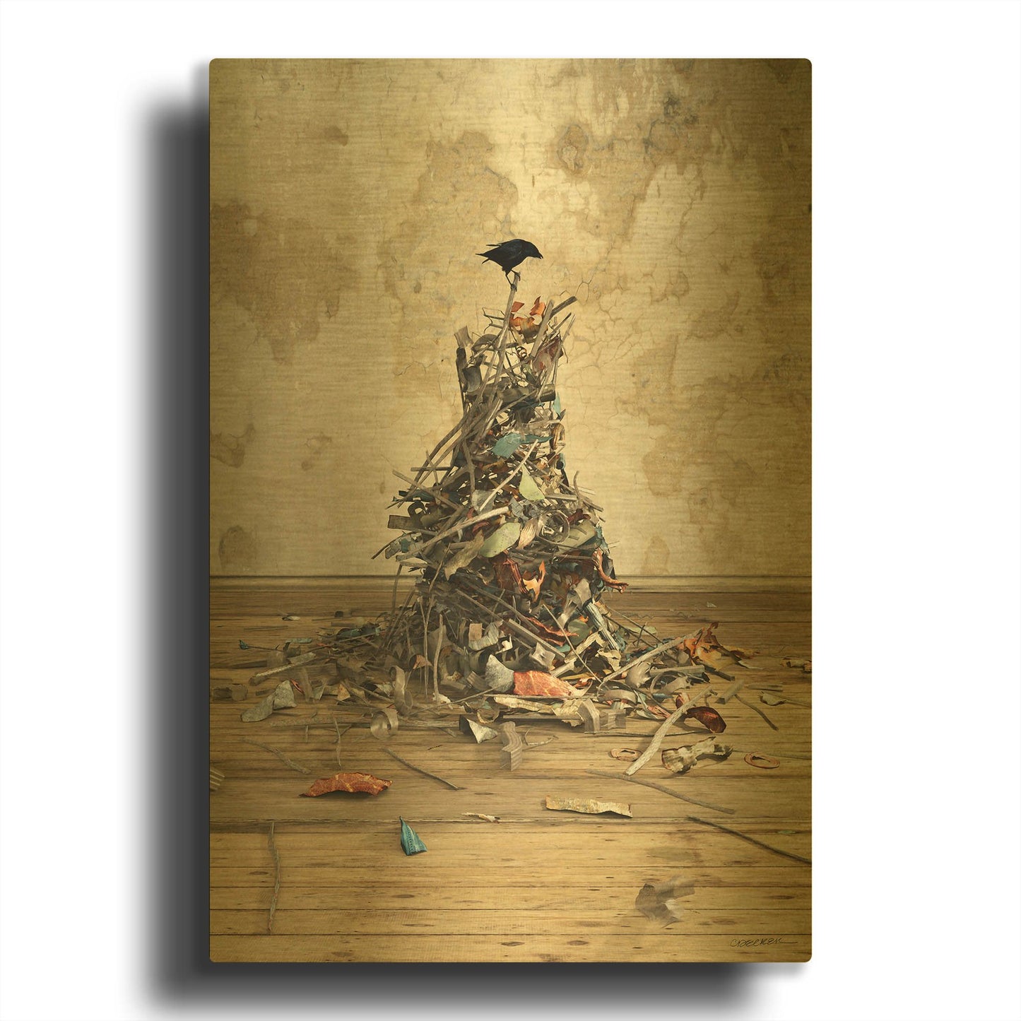 'New Worth' By Cynthia Decker Gold Metal Wall Art