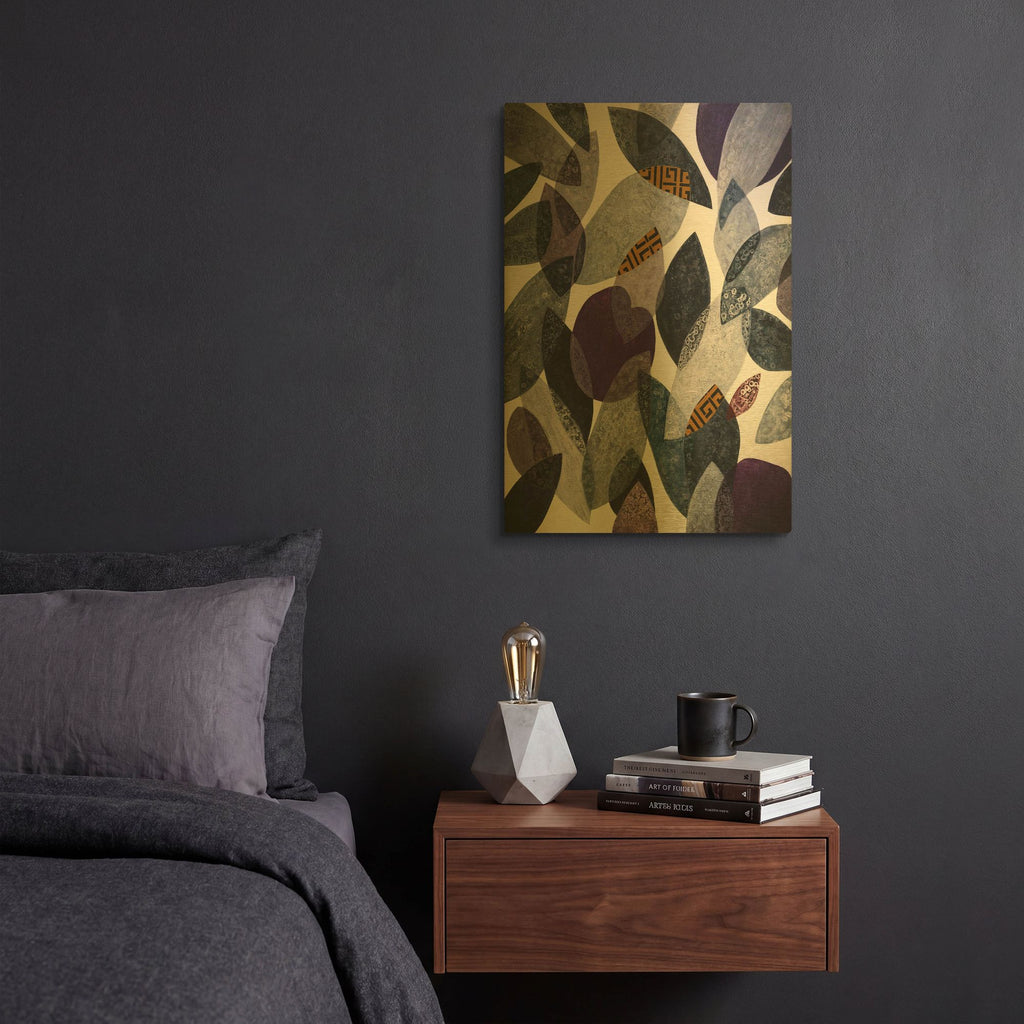 'Hojas Petreas I' By Daniela Fedele Gold Metal Wall Art