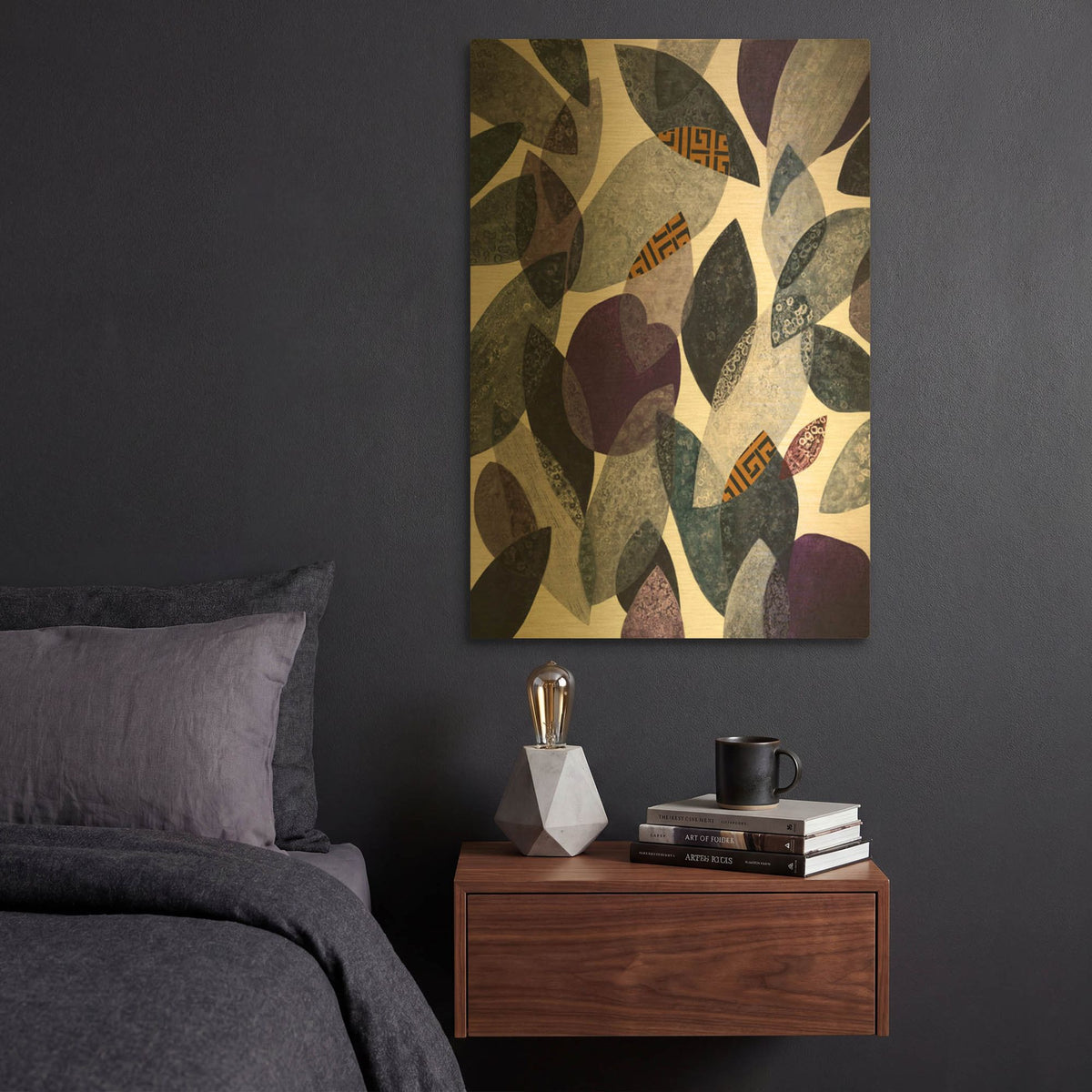 'Hojas Petreas I' By Daniela Fedele Gold Metal Wall Art