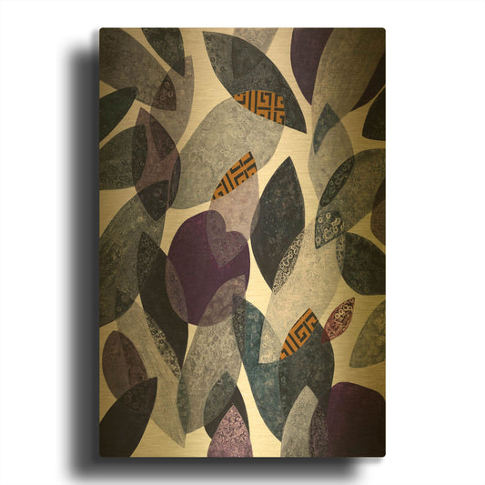 'Hojas Petreas I' By Daniela Fedele Gold Metal Wall Art
