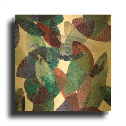 'Hojas Petreas III' By Daniela Fedele Gold Metal Wall Art