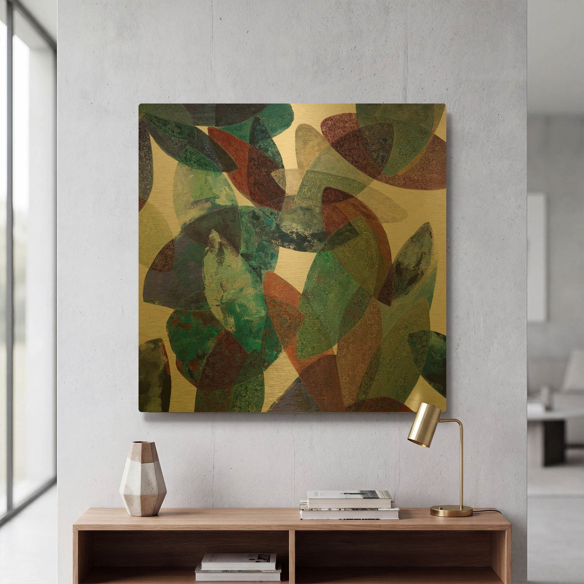 'Hojas Petreas III' By Daniela Fedele Gold Metal Wall Art