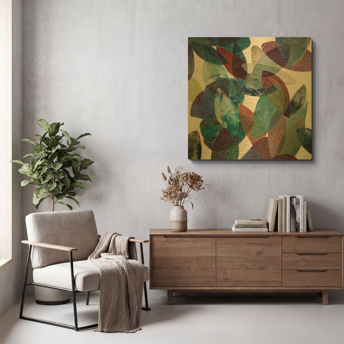 'Hojas Petreas III' By Daniela Fedele Gold Metal Wall Art