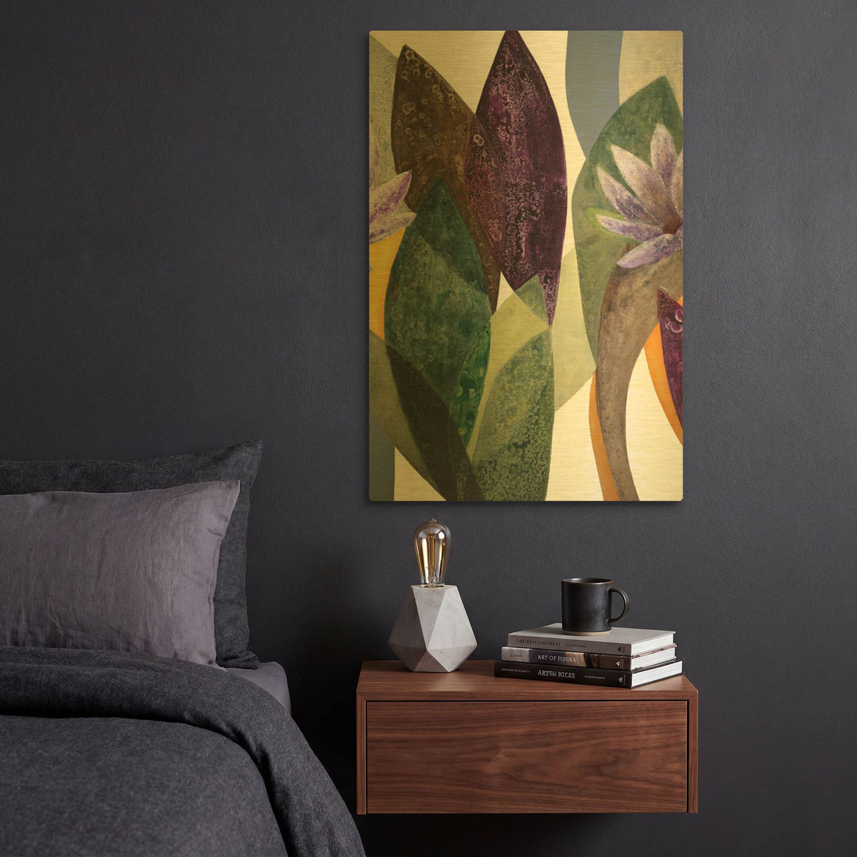 'Jardin Eterno 3' By Daniela Fedele Gold Metal Wall Art