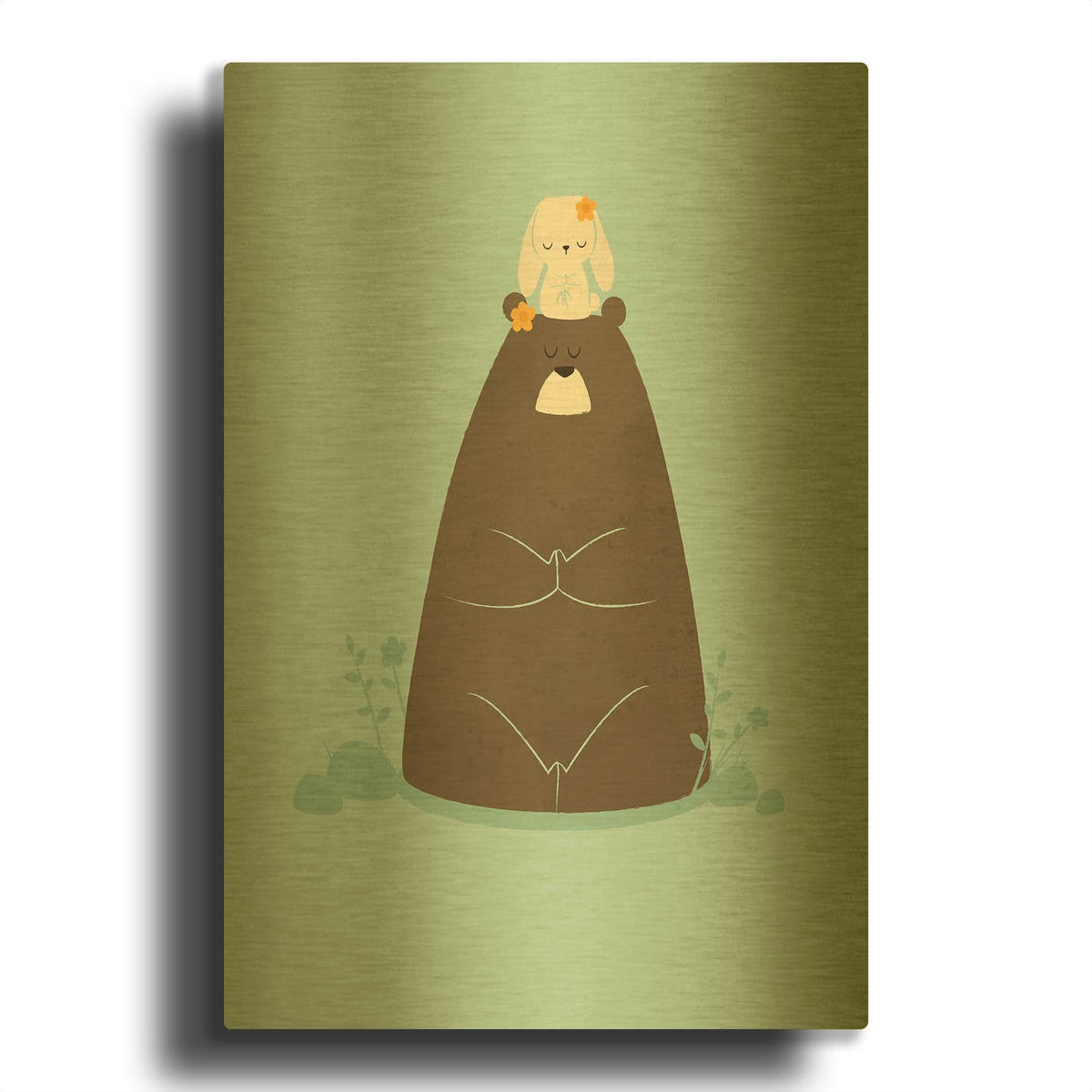 'Namaste' By Jay Fleck Gold Metal Wall Art