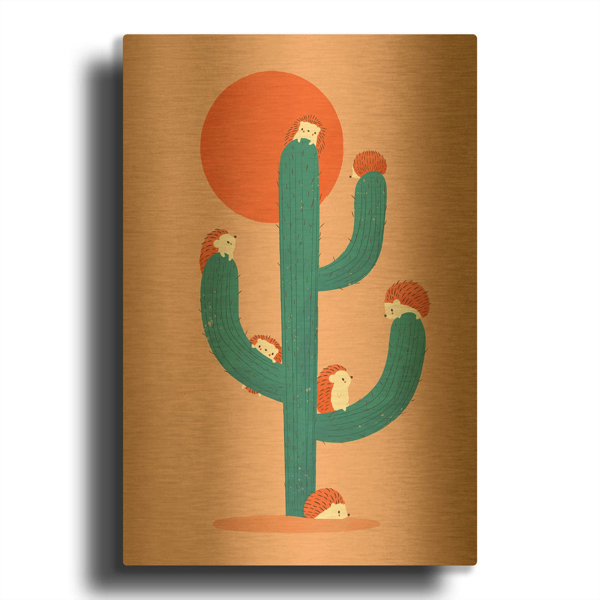 'Prickly' By Jay Fleck Gold Metal Wall Art