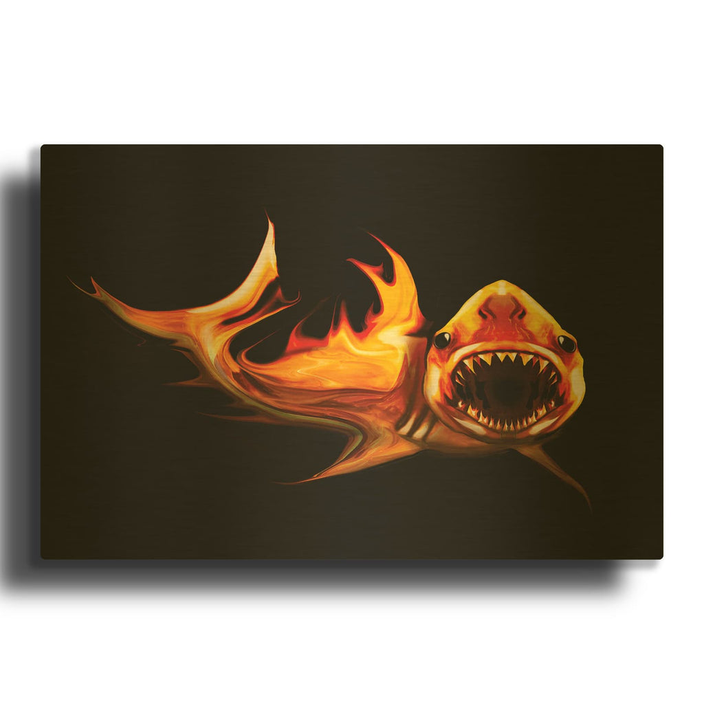 'White Shark' By Michael Stewart Gold Metal Wall Art